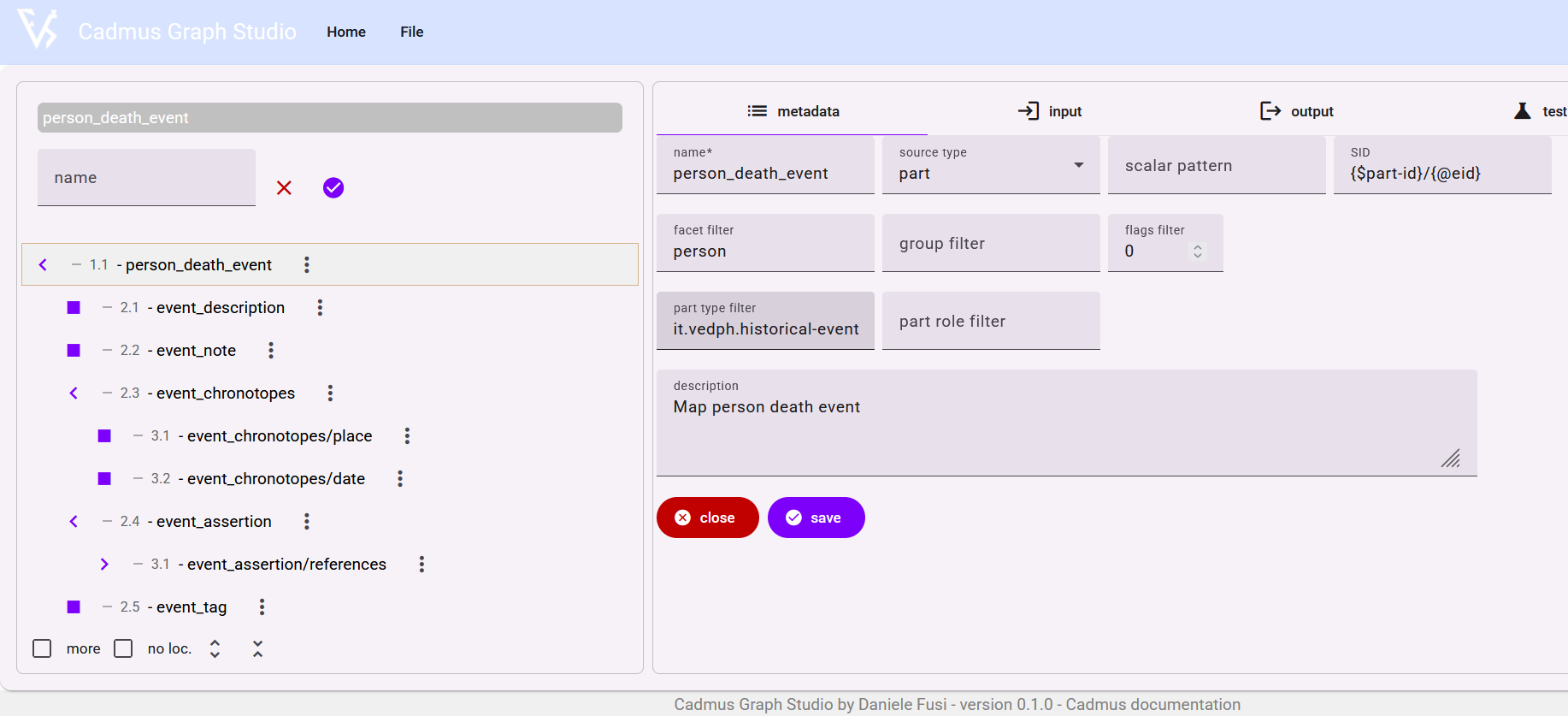 mappings editor - metadata
