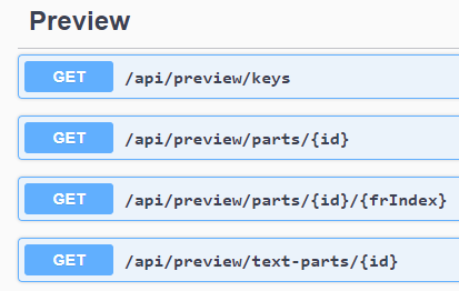 API preview endpoints
